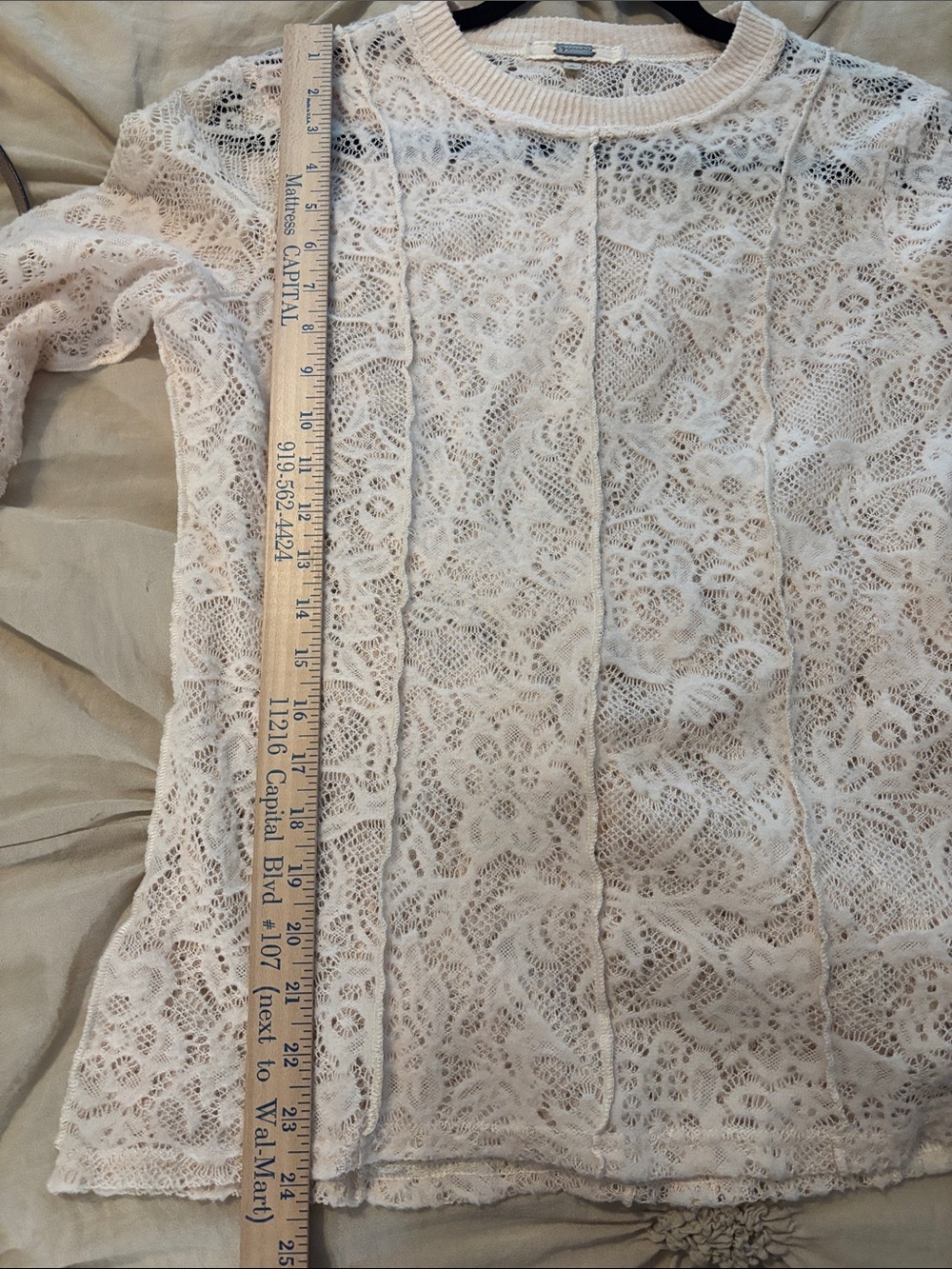 gimmicks by BKE Cream Lace Long-Sleeve Sweatshirt - Picture 12 of 12
